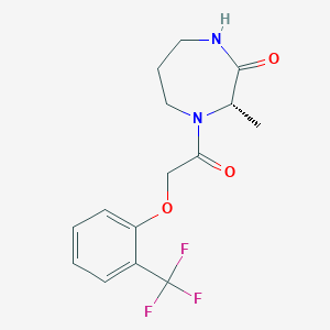 molecular formula C15H17F3N2O3 B7352233 (3S)-3-methyl-4-[2-[2-(trifluoromethyl)phenoxy]acetyl]-1,4-diazepan-2-one 