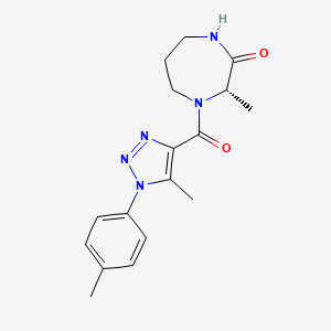 molecular formula C17H21N5O2 B7352251 (3S)-3-methyl-4-[5-methyl-1-(4-methylphenyl)triazole-4-carbonyl]-1,4-diazepan-2-one 