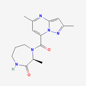 (3S)-4-(2,5-dimethylpyrazolo[1,5-a]pyrimidine-7-carbonyl)-3-methyl-1,4-diazepan-2-one