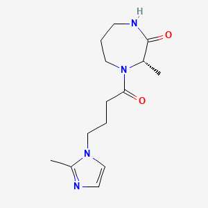 molecular formula C14H22N4O2 B7352282 (3S)-3-methyl-4-[4-(2-methylimidazol-1-yl)butanoyl]-1,4-diazepan-2-one 