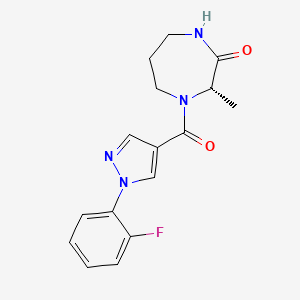 (3S)-4-[1-(2-fluorophenyl)pyrazole-4-carbonyl]-3-methyl-1,4-diazepan-2-one