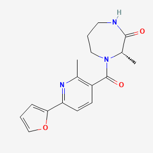 molecular formula C17H19N3O3 B7352305 (3S)-4-[6-(furan-2-yl)-2-methylpyridine-3-carbonyl]-3-methyl-1,4-diazepan-2-one 