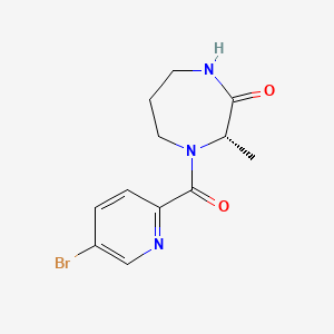 molecular formula C12H14BrN3O2 B7352311 (3S)-4-(5-bromopyridine-2-carbonyl)-3-methyl-1,4-diazepan-2-one 