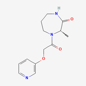 molecular formula C13H17N3O3 B7352316 (3S)-3-methyl-4-(2-pyridin-3-yloxyacetyl)-1,4-diazepan-2-one 