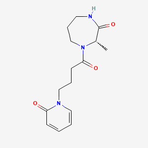 molecular formula C15H21N3O3 B7352326 (3S)-3-methyl-4-[4-(2-oxopyridin-1-yl)butanoyl]-1,4-diazepan-2-one 