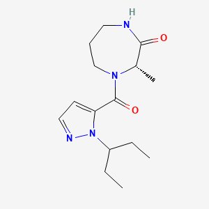 molecular formula C15H24N4O2 B7352344 (3S)-3-methyl-4-(2-pentan-3-ylpyrazole-3-carbonyl)-1,4-diazepan-2-one 