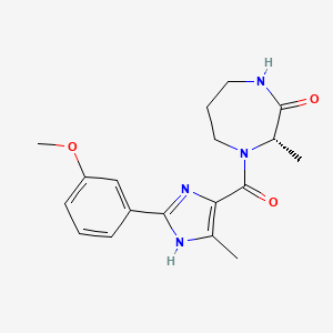 (3S)-4-[2-(3-methoxyphenyl)-5-methyl-1H-imidazole-4-carbonyl]-3-methyl-1,4-diazepan-2-one