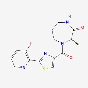 molecular formula C15H15FN4O2S B7352351 (3S)-4-[2-(3-fluoropyridin-2-yl)-1,3-thiazole-4-carbonyl]-3-methyl-1,4-diazepan-2-one 