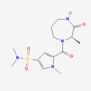 molecular formula C14H22N4O4S B7352371 N,N,1-trimethyl-5-[(2S)-2-methyl-3-oxo-1,4-diazepane-1-carbonyl]pyrrole-3-sulfonamide 