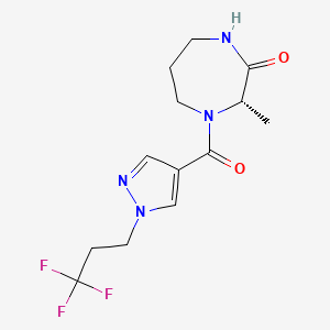 molecular formula C13H17F3N4O2 B7352375 (3S)-3-methyl-4-[1-(3,3,3-trifluoropropyl)pyrazole-4-carbonyl]-1,4-diazepan-2-one 