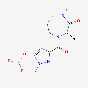 (3S)-4-[5-(difluoromethoxy)-1-methylpyrazole-3-carbonyl]-3-methyl-1,4-diazepan-2-one