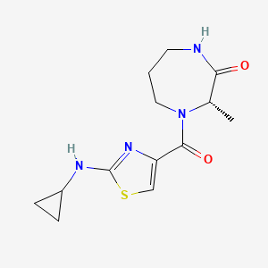 molecular formula C13H18N4O2S B7352382 (3S)-4-[2-(cyclopropylamino)-1,3-thiazole-4-carbonyl]-3-methyl-1,4-diazepan-2-one 