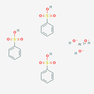 molecular formula C18H15AlO12S3 B073524 Benzenesulfonic acid, hydroxy-, aluminum salt (3:1) CAS No. 1300-35-2