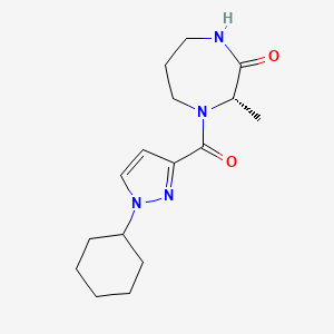 (3S)-4-(1-cyclohexylpyrazole-3-carbonyl)-3-methyl-1,4-diazepan-2-one