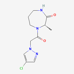 molecular formula C11H15ClN4O2 B7352416 (3S)-4-[2-(4-chloropyrazol-1-yl)acetyl]-3-methyl-1,4-diazepan-2-one 