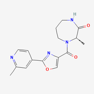 molecular formula C16H18N4O3 B7352422 (3S)-3-methyl-4-[2-(2-methylpyridin-4-yl)-1,3-oxazole-4-carbonyl]-1,4-diazepan-2-one 