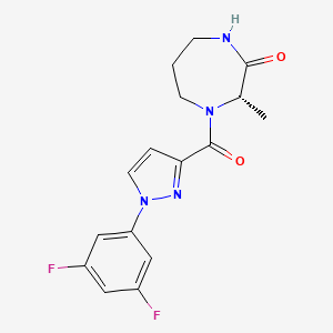 (3S)-4-[1-(3,5-difluorophenyl)pyrazole-3-carbonyl]-3-methyl-1,4-diazepan-2-one