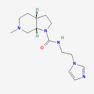 molecular formula C14H23N5O B7352507 (3aR,7aS)-N-(2-imidazol-1-ylethyl)-6-methyl-3,3a,4,5,7,7a-hexahydro-2H-pyrrolo[2,3-c]pyridine-1-carboxamide 