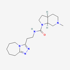 molecular formula C18H30N6O B7352526 (3aR,7aS)-6-methyl-N-[2-(6,7,8,9-tetrahydro-5H-[1,2,4]triazolo[4,3-a]azepin-3-yl)ethyl]-3,3a,4,5,7,7a-hexahydro-2H-pyrrolo[2,3-c]pyridine-1-carboxamide 