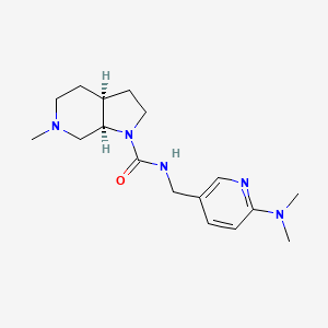 molecular formula C17H27N5O B7352565 (3aS,7aR)-N-[[6-(dimethylamino)pyridin-3-yl]methyl]-6-methyl-3,3a,4,5,7,7a-hexahydro-2H-pyrrolo[2,3-c]pyridine-1-carboxamide 