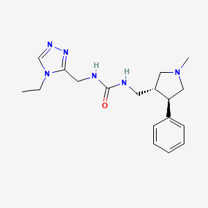 molecular formula C18H26N6O B7352568 1-[(4-ethyl-1,2,4-triazol-3-yl)methyl]-3-[[(3R,4R)-1-methyl-4-phenylpyrrolidin-3-yl]methyl]urea 