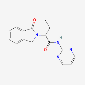 molecular formula C17H18N4O2 B7352587 (2R)-3-methyl-2-(3-oxo-1H-isoindol-2-yl)-N-pyrimidin-2-ylbutanamide 