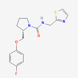 (2S)-2-[(4-fluorophenoxy)methyl]-N-(1,3-thiazol-2-ylmethyl)pyrrolidine-1-carboxamide