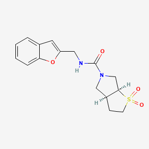 (3aS,6aS)-N-(1-benzofuran-2-ylmethyl)-1,1-dioxo-2,3,3a,4,6,6a-hexahydrothieno[2,3-c]pyrrole-5-carboxamide