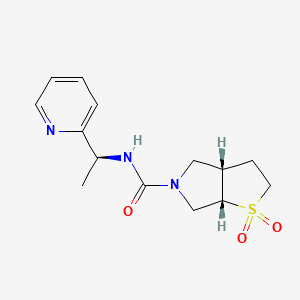 (3aS,6aS)-1,1-dioxo-N-[(1S)-1-pyridin-2-ylethyl]-2,3,3a,4,6,6a-hexahydrothieno[2,3-c]pyrrole-5-carboxamide