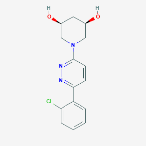 molecular formula C15H16ClN3O2 B7352711 (3R,5S)-1-[6-(2-chlorophenyl)pyridazin-3-yl]piperidine-3,5-diol 