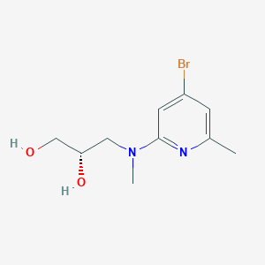 molecular formula C10H15BrN2O2 B7352724 (2S)-3-[(4-bromo-6-methylpyridin-2-yl)-methylamino]propane-1,2-diol 