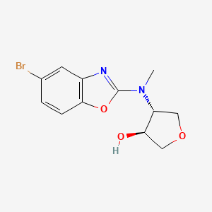 molecular formula C12H13BrN2O3 B7352735 (3S,4R)-4-[(5-bromo-1,3-benzoxazol-2-yl)-methylamino]oxolan-3-ol 