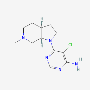 molecular formula C12H18ClN5 B7352746 6-[(3aR,7aS)-6-methyl-3,3a,4,5,7,7a-hexahydro-2H-pyrrolo[2,3-c]pyridin-1-yl]-5-chloropyrimidin-4-amine 