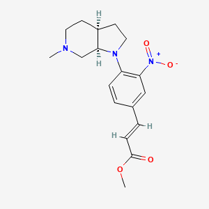 molecular formula C18H23N3O4 B7352748 methyl (E)-3-[4-[(3aS,7aR)-6-methyl-3,3a,4,5,7,7a-hexahydro-2H-pyrrolo[2,3-c]pyridin-1-yl]-3-nitrophenyl]prop-2-enoate 