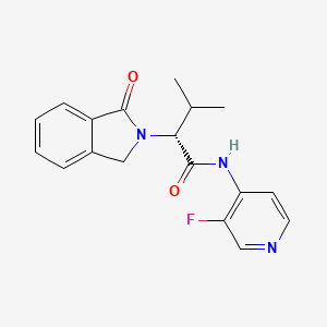 molecular formula C18H18FN3O2 B7352761 (2R)-N-(3-fluoropyridin-4-yl)-3-methyl-2-(3-oxo-1H-isoindol-2-yl)butanamide 