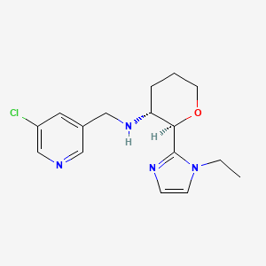 molecular formula C16H21ClN4O B7352788 (2R,3R)-N-[(5-chloropyridin-3-yl)methyl]-2-(1-ethylimidazol-2-yl)oxan-3-amine 