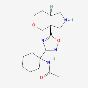 molecular formula C17H26N4O3 B7352807 N-[1-[5-[(3aS,7aS)-2,3,4,6,7,7a-hexahydro-1H-pyrano[3,4-c]pyrrol-3a-yl]-1,2,4-oxadiazol-3-yl]cyclohexyl]acetamide 