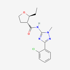 molecular formula C16H19ClN4O2 B7352815 (2S,3R)-N-[5-(2-chlorophenyl)-2-methyl-1,2,4-triazol-3-yl]-2-ethyloxolane-3-carboxamide 