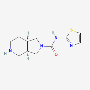 molecular formula C11H16N4OS B7352821 (3aR,7aR)-N-(1,3-thiazol-2-yl)-1,3,3a,4,5,6,7,7a-octahydropyrrolo[3,4-c]pyridine-2-carboxamide 