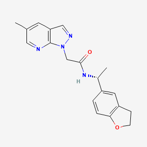 molecular formula C19H20N4O2 B7352830 N-[(1R)-1-(2,3-dihydro-1-benzofuran-5-yl)ethyl]-2-(5-methylpyrazolo[3,4-b]pyridin-1-yl)acetamide 