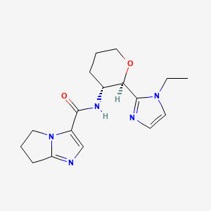 N-[(2R,3R)-2-(1-ethylimidazol-2-yl)oxan-3-yl]-6,7-dihydro-5H-pyrrolo[1,2-a]imidazole-3-carboxamide