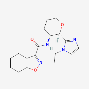 N-[(2R,3R)-2-(1-ethylimidazol-2-yl)oxan-3-yl]-4,5,6,7-tetrahydro-1,2-benzoxazole-3-carboxamide