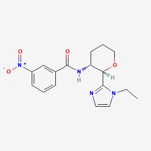 N-[(2R,3R)-2-(1-ethylimidazol-2-yl)oxan-3-yl]-3-nitrobenzamide