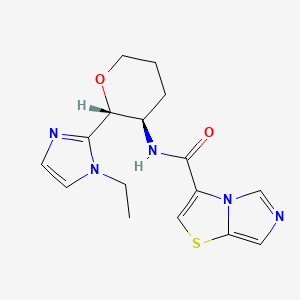 N-[(2R,3R)-2-(1-ethylimidazol-2-yl)oxan-3-yl]imidazo[5,1-b][1,3]thiazole-3-carboxamide