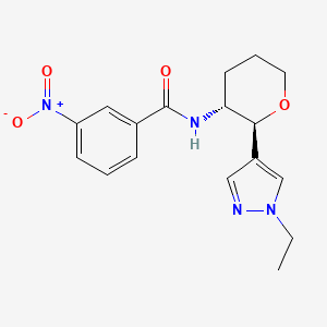 N-[(2S,3R)-2-(1-ethylpyrazol-4-yl)oxan-3-yl]-3-nitrobenzamide