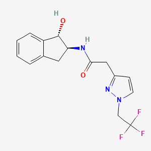 N-[(1S,2S)-1-hydroxy-2,3-dihydro-1H-inden-2-yl]-2-[1-(2,2,2-trifluoroethyl)pyrazol-3-yl]acetamide