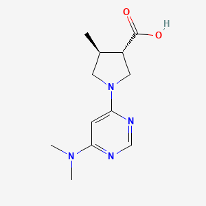 molecular formula C12H18N4O2 B7352928 (3S,4S)-1-[6-(dimethylamino)pyrimidin-4-yl]-4-methylpyrrolidine-3-carboxylic acid 