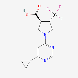 molecular formula C13H14F3N3O2 B7352933 (3S,4S)-1-(6-cyclopropylpyrimidin-4-yl)-4-(trifluoromethyl)pyrrolidine-3-carboxylic acid 