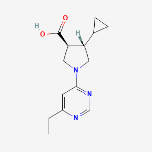 molecular formula C14H19N3O2 B7352939 (3S,4S)-4-cyclopropyl-1-(6-ethylpyrimidin-4-yl)pyrrolidine-3-carboxylic acid 