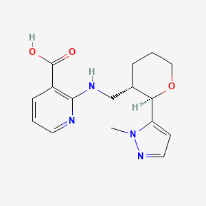 molecular formula C16H20N4O3 B7352957 2-[[(2R,3S)-2-(2-methylpyrazol-3-yl)oxan-3-yl]methylamino]pyridine-3-carboxylic acid 